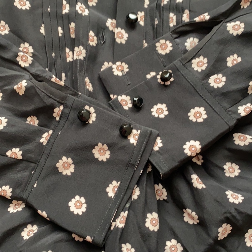 KATE SPADE floral midi long sleeves  dress size small - Picture 5 of 6